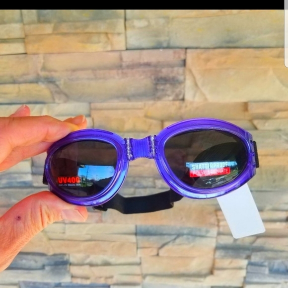 Women Purple Goggles Motorcycle Padded PPE - Picture 2 of 8